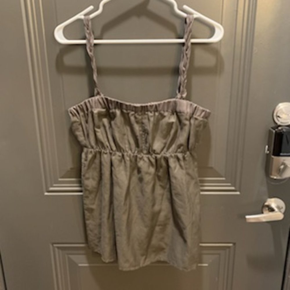 Joie silk braided tank in olive, size small